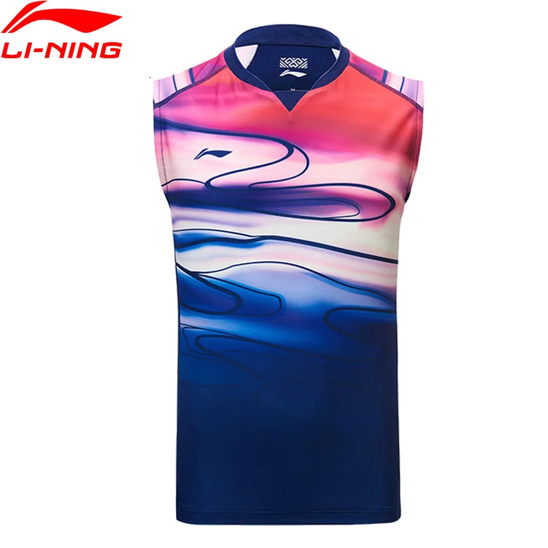 Мужская майка для бадминтона Li-Ning дышащая без рукавов с подкладкой li ning