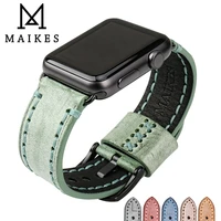 maikes genuine leather strap for apple accessories watch band 44mm 40mm watchband for iwatch 4321 apple watch strap 42mm 38mm