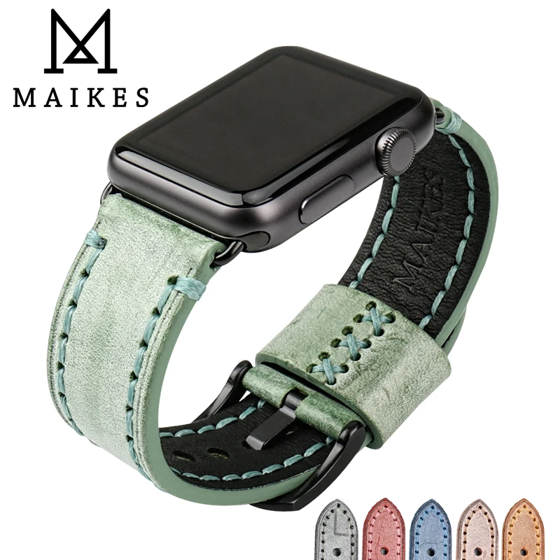 Ремешок MAIKES из натуральной кожи для Apple Watch band 44 мм 40 аксессуары iwatch 4/3/2/1 watch 42 38 |