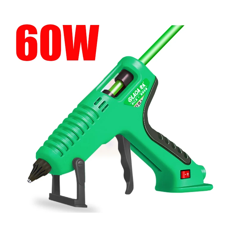 60W Green LAOA Новое поступление термоклеевой пистолет 40 Вт 80 Вт горячий клеевой пистолет прилипает к ПУ цветок подарок ручной работы Креативные DIY Инструменты - Цвет: 60W Green