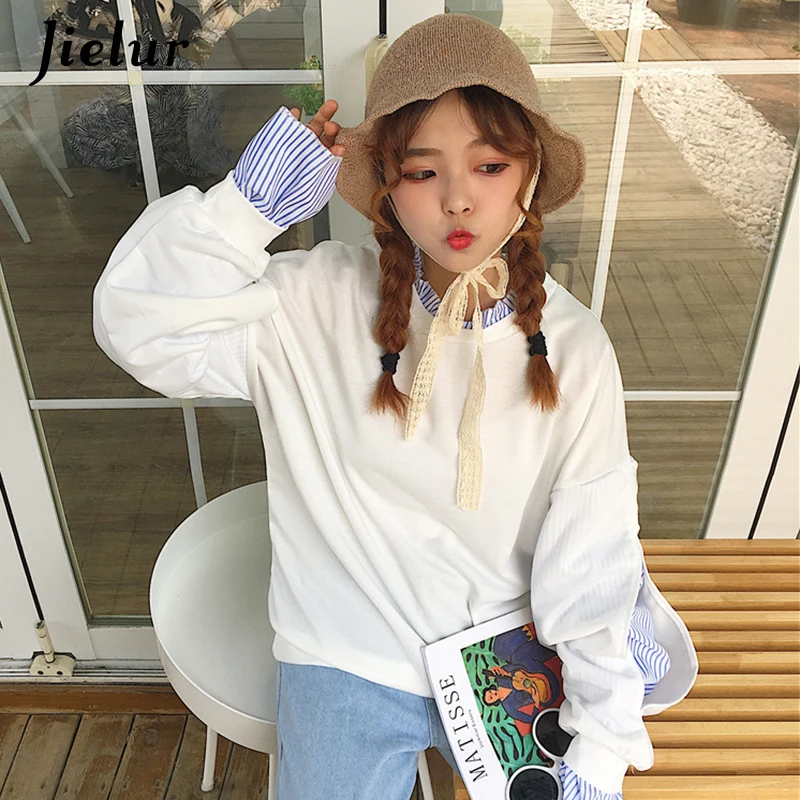 Jielur 2020 осенние толстовки Harajuku Лоскутная Толстовка Женская Корейская шикарная Kpop