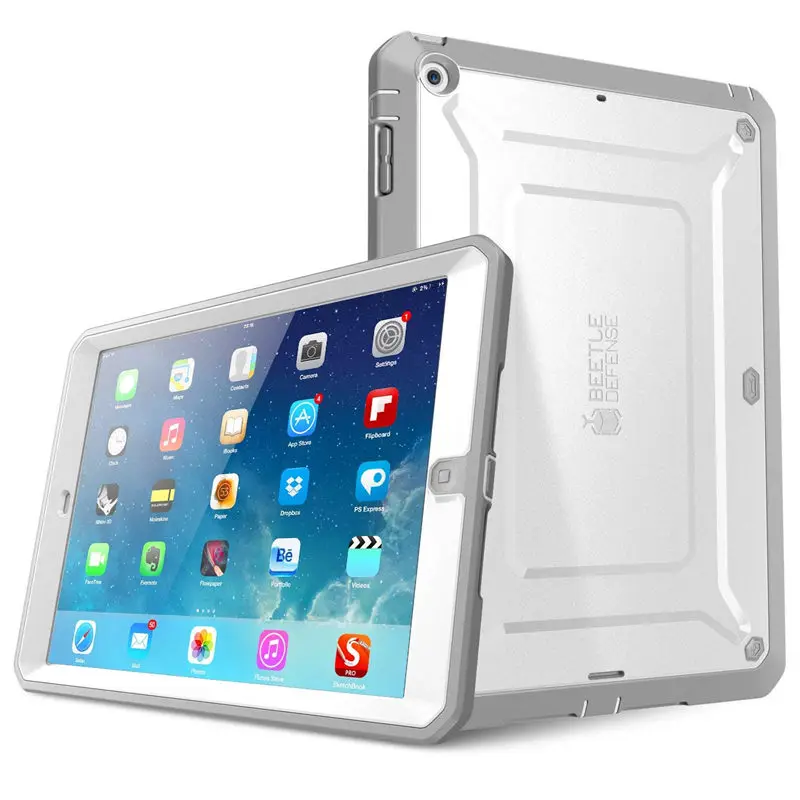 SUP чехол для ipad Air Чехол UB Pro полный корпус прочный двухслойный Гибридный защитный чехол со встроенной защитной пленкой - Цвет: White