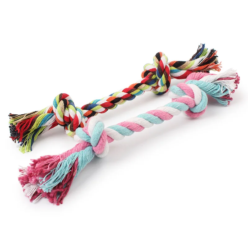 16CM Pet Dog Toy Colorful Double Knot Ropes Durable Chew Toys Molar Tool | Дом и сад