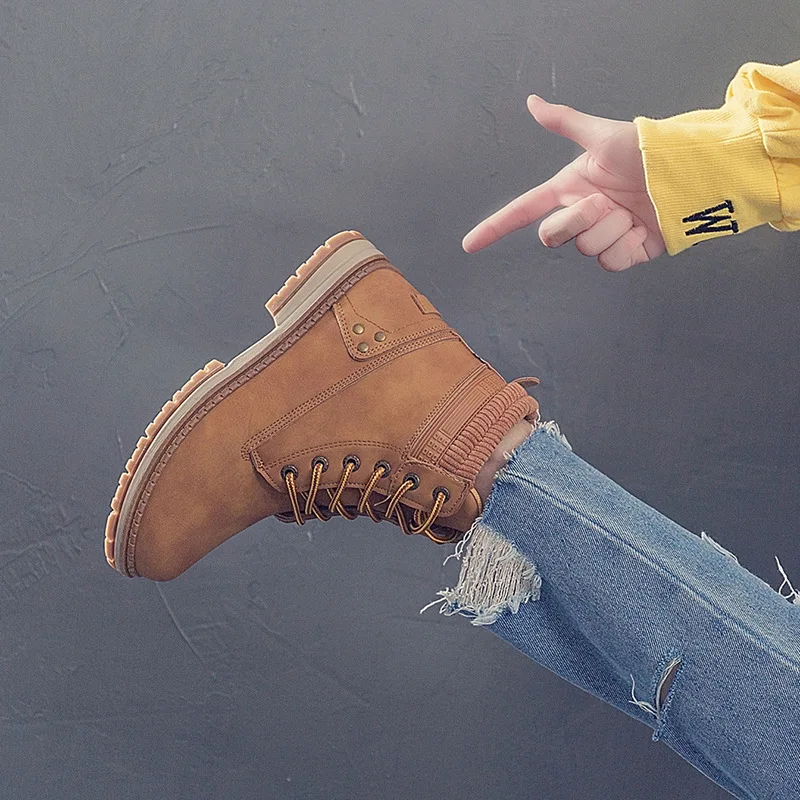 Весна-Осень 2019 г. Новые женские ботинки для верховой езды ботильоны Martin низкие (1