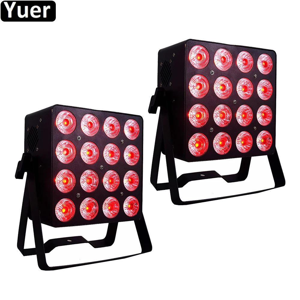 2 шт./лот LED RGBWA UV 6 в 1 квадратная матрица Par свет 16x18 Вт угол луча 25 ° эффект мытья DJ
