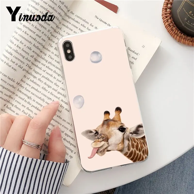 Yinuoda очки для ношения жираф прозрачный мягкий силиконовый чехол телефона iPhone 8 7 6