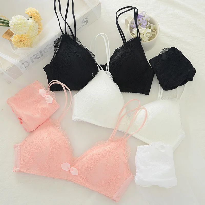 

girl's sweet bra sets ,lace bra and brief set for women