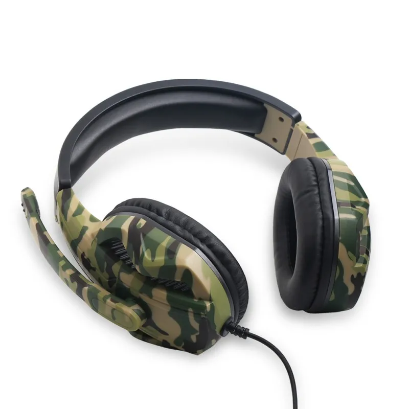 Камуфляжные Игровые наушники стерео гарнитура с тяжелыми басами игровые для