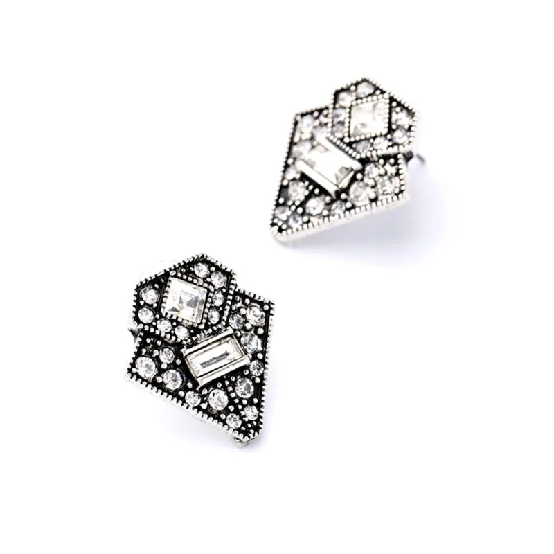 Винтажные треугольные серьги гвоздики с кристаллами для женщин|crystal stud earrings|stud