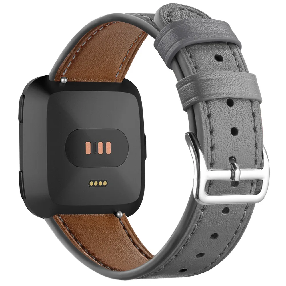 Essidi Премиум пота кожаный ремешок Замена для Fitbit Versa Смарт часы браслет ремешок