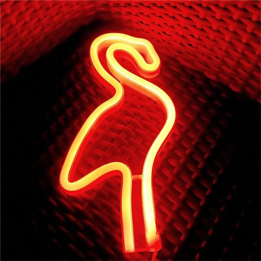 Креативная настенная Подвесная лампа с фламинго вечерние Клубные Декор неоновая