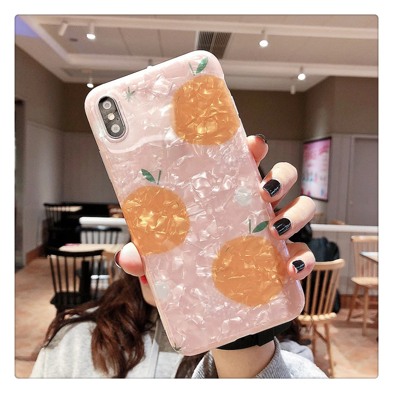 GlamPhoneCase маленький свежий апельсин чехол для телефона iPhone X XS Max XR Мягкий