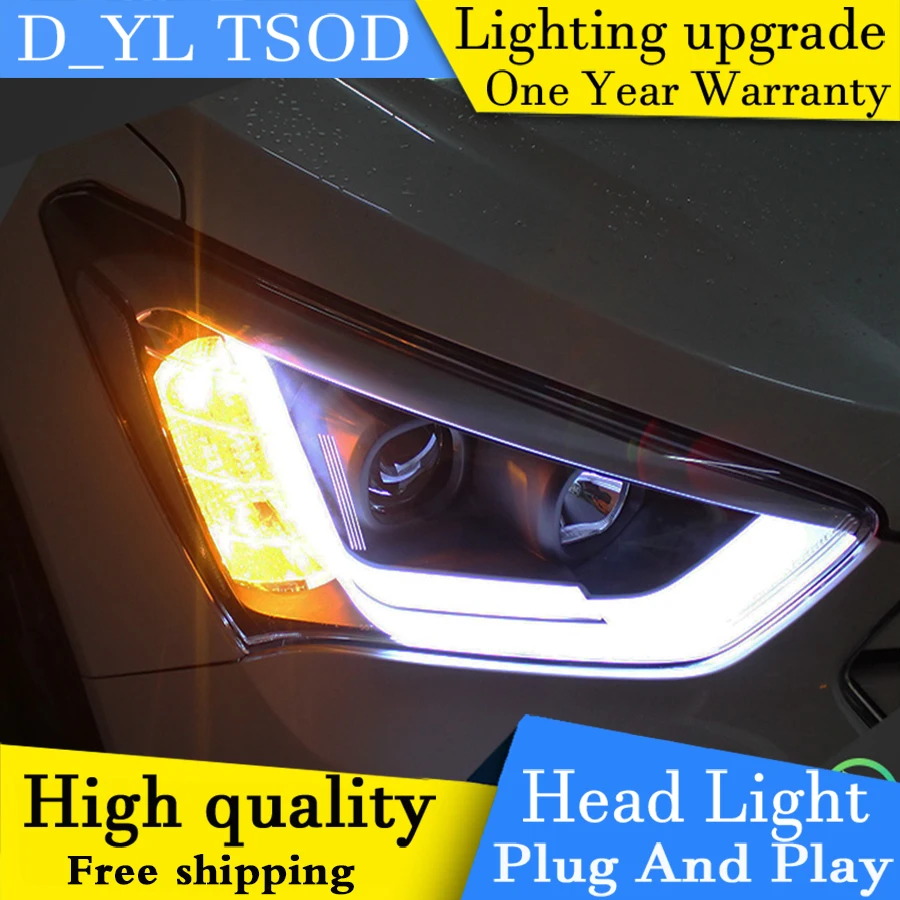 

Car Styling Headlights for Hyundai IX45 2013-15 LED Headlight for IX45 Head Lamp LED Daytime Running Light LED DRL Bi-Xenon HID