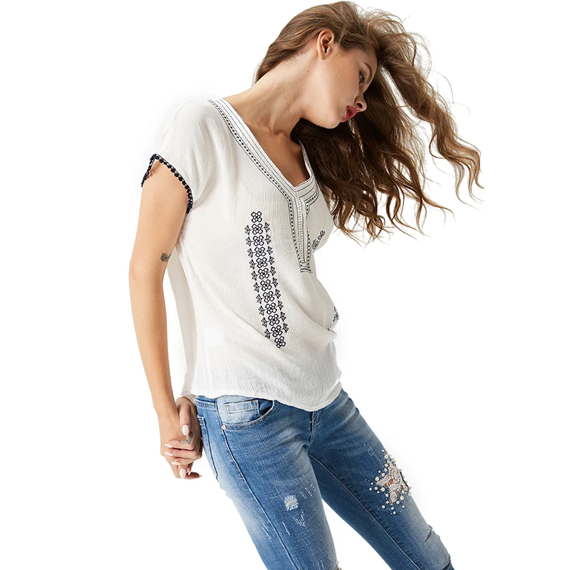 Женская блузка с коротким рукавом GLO STORY рубашки 2019 летние женские белые топы