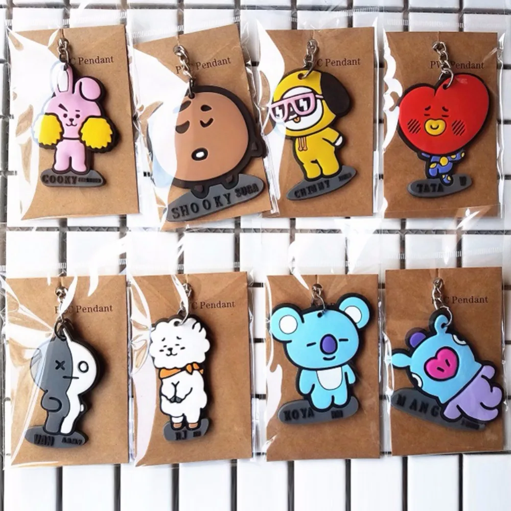 8 шт. BT21 Мобильный автомобиль подарок милый мультфильм J hope V Suga для мужчин и женщин подарок подвески с автомобилем автомобильные аксессуары