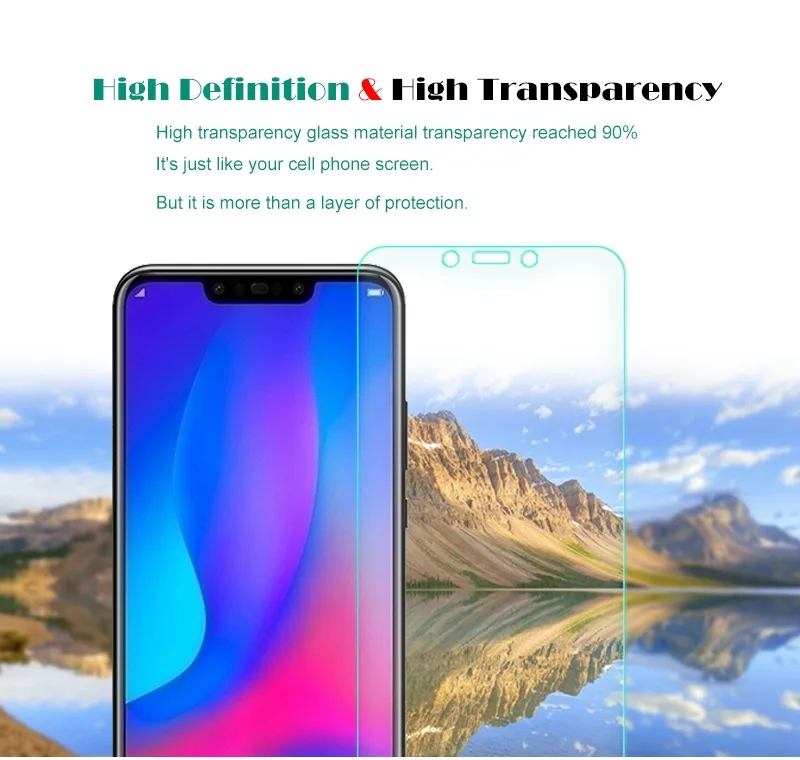 Закаленное стекло премиум класса 9H для Huawei NOVA 3i 2 шт. защита экрана прозрачная
