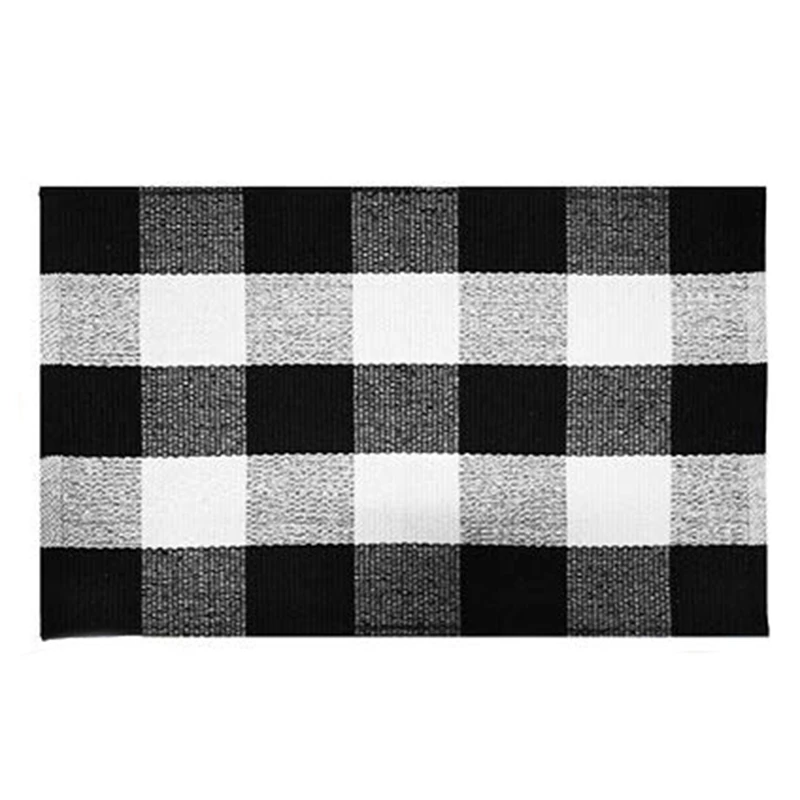

LBER Cotton Buffalo Plaid Rugs,Buffalo Check Rug,23.6Inch x35.4Inch,Checkered Outdoor Rug,Outdoor Plaid Doormat For Kitchen/Ba