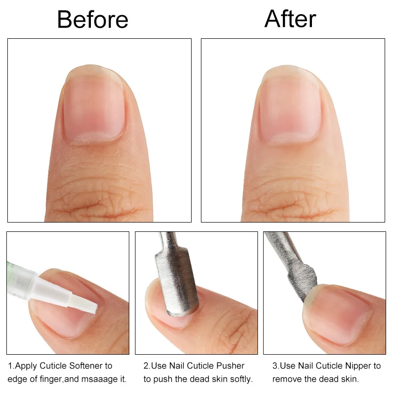 ROSALIND 4Pcs/Lot Nail Cuticle Pusher Manicure Care Tool Stainless Steel Remover Double Sided Finger Dead Skin | Красота и здоровье