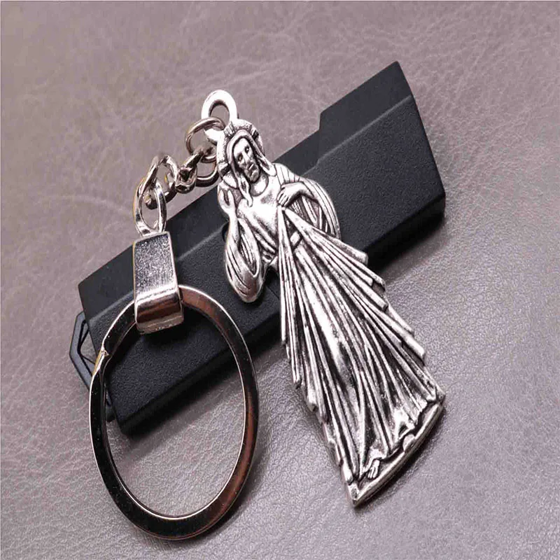 Цепочка для ключей с крестом Иисуса Христа подвеска автомобиля мужское