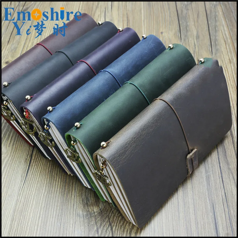 

Genuine Leather Memo Pad Traveler's Notebook Travel Diary Journal Vintage Handmade Cowhide Gift Traveler Embosse N145