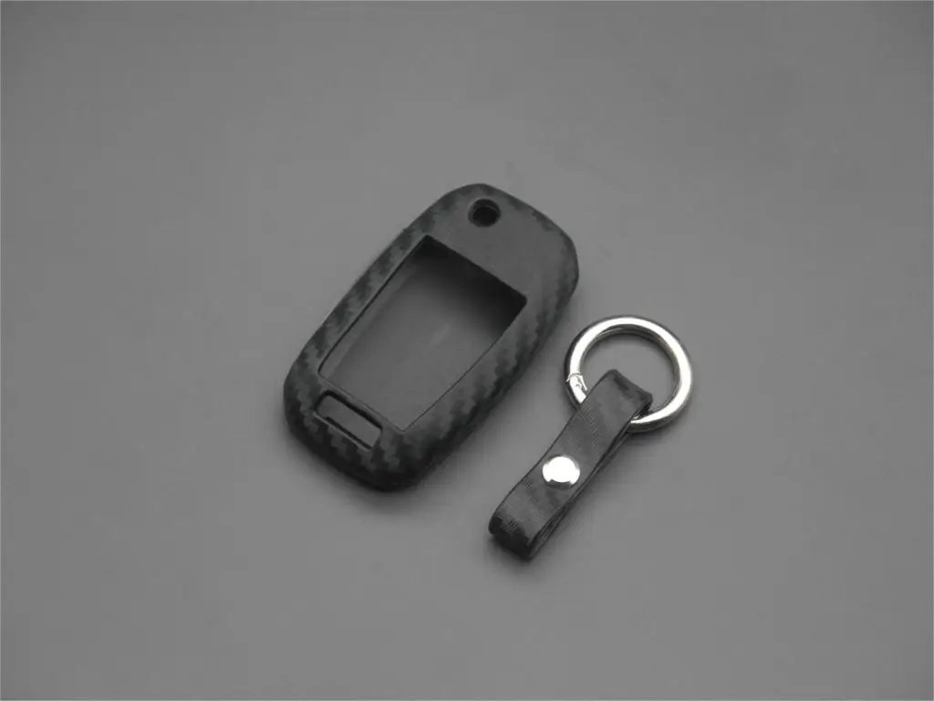 jingyuqin Carbon Fiber Silicone Flip Folding Car Key Cover Case Remote Fob for KIA Rio Sportage Ceed Sorento Cerato K2 K3 K4 K5 |