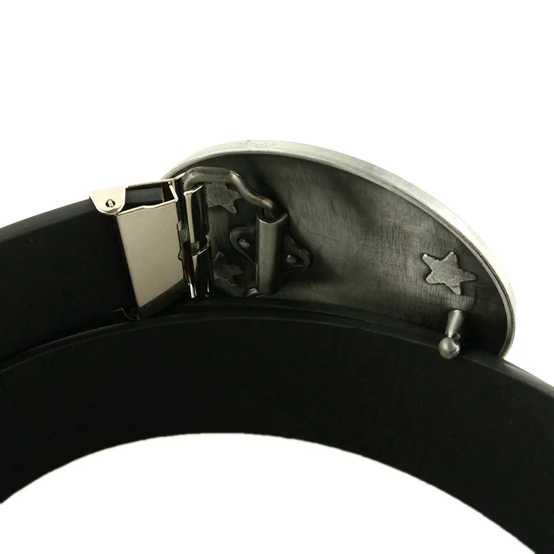 

Black PU Leather Casual Western Cowboy Mens Belts with USMC Metal Buckle Wide Waist Belt Fashion Male Accessories Christmas Gift
