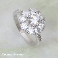 christmas gift womens engagement rings silver color cz rings size 5 75 6 5 6 7 ar087