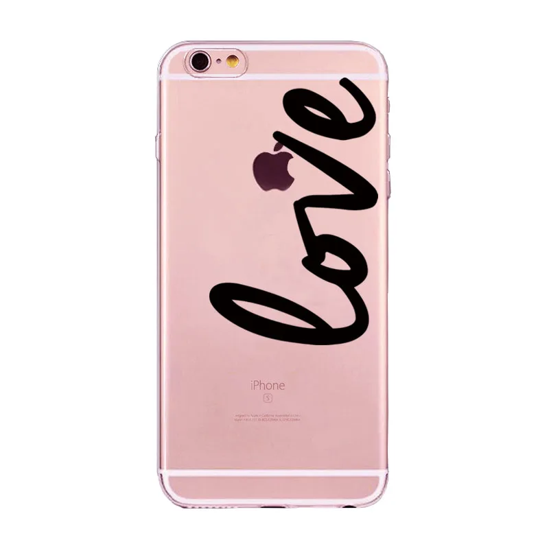 Для iPhone 4 4S 5 5S SE 6 6s 7 Plus смешные слова Amor печати Мягкий силиконовый чехол