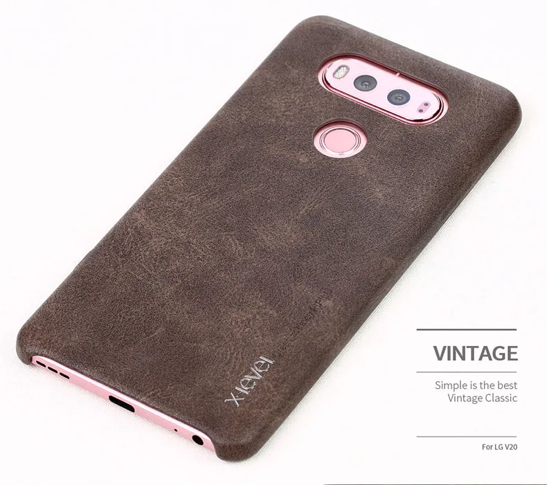 X-Level Роскошный Ретро PU кожаный чехол для LG V20 ультра тонкий задний Чехол V 20
