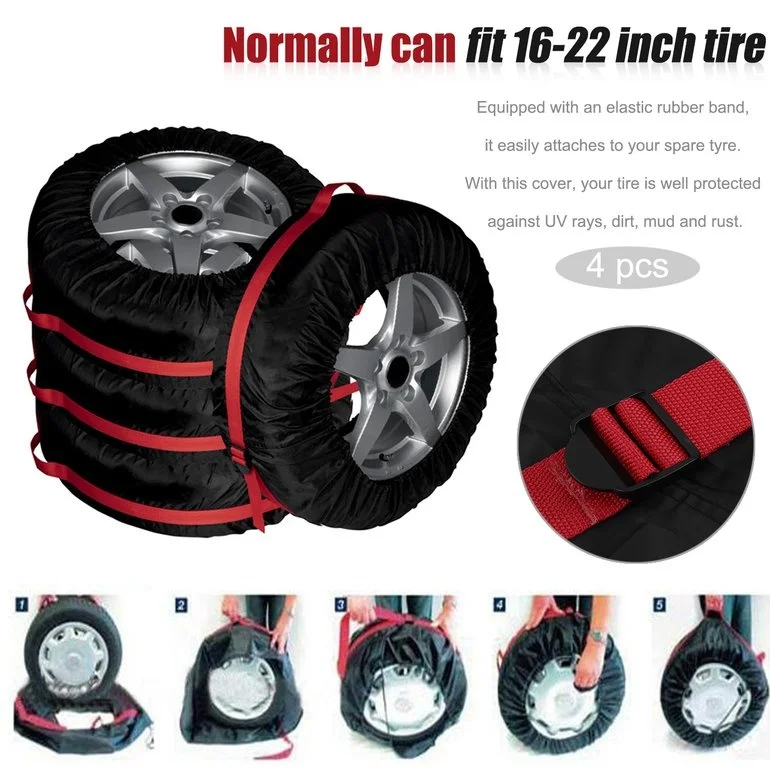 Чехол для запасных шин 4 шт. Полиэстеровые чехлы защиты зимних и летних колес