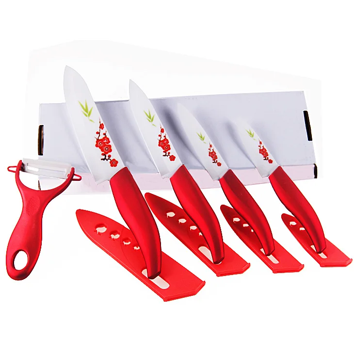 Beauty Gifts Zirconia Kitchen Knives Sets Ceramic Knife Set Kit 3&quot 4&quot 5&quot 6&quot inch with Flower printed kitchen knife | Дом и сад