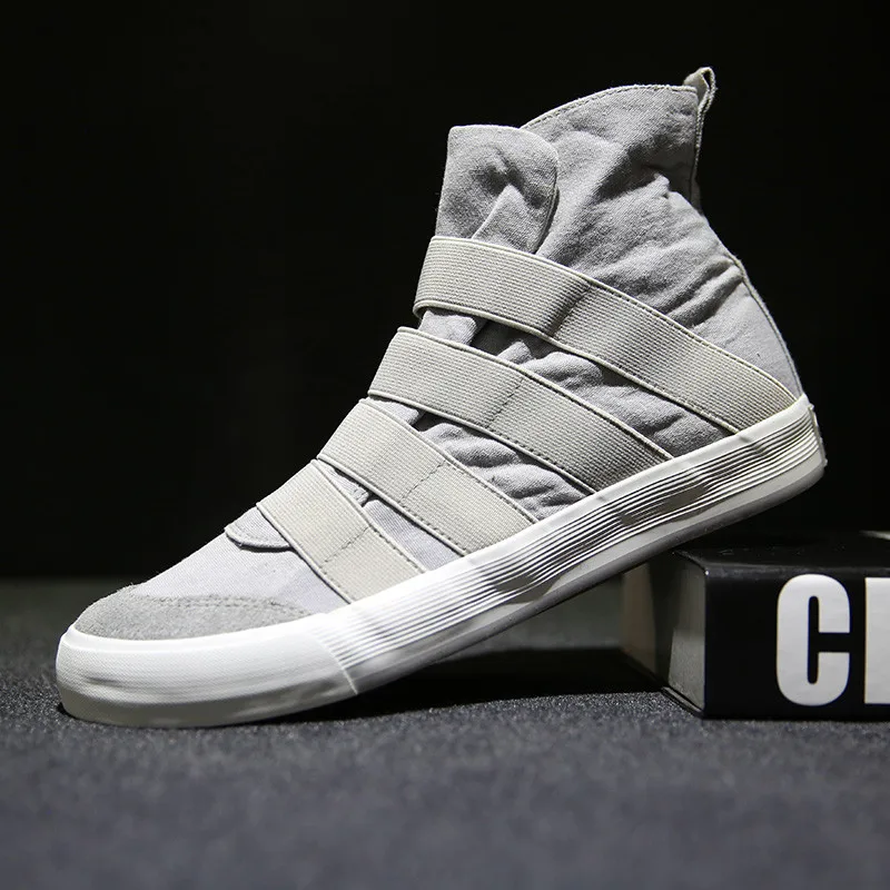 New Cool Denim High Top Men Shoes Breathable Casual Canvas Slip Ons 2022 Autumn Fashion Flats Zapatillas Hombre | Обувь