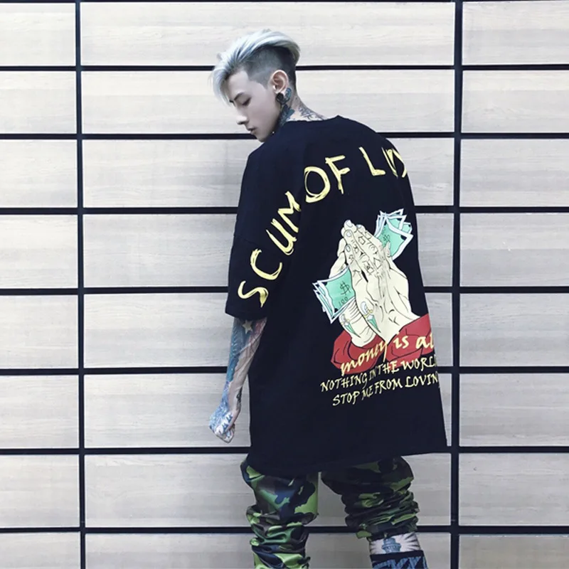 Мужская футболка в стиле хип хоп Повседневная хлопковая весна лето 2019|Мужские