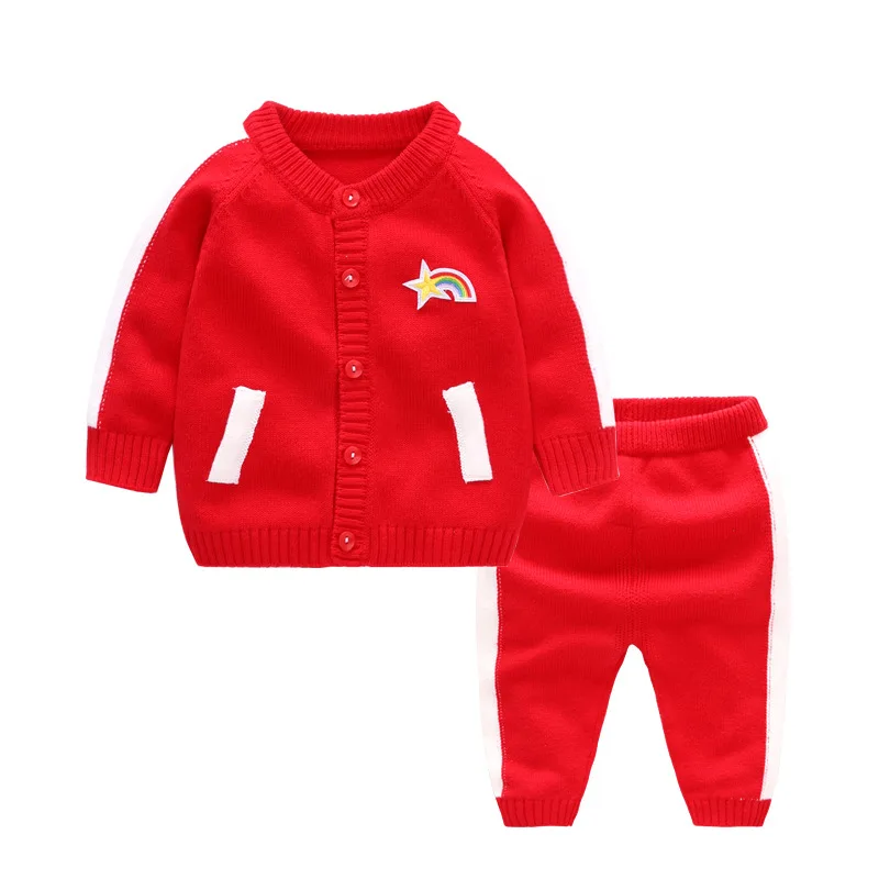 Casual Clothes Set for Newborn Baby Boy Girl Knit Jacket+Sweater Pant Spring Suit Infant Toddler Outfits 2019 | Детская одежда и
