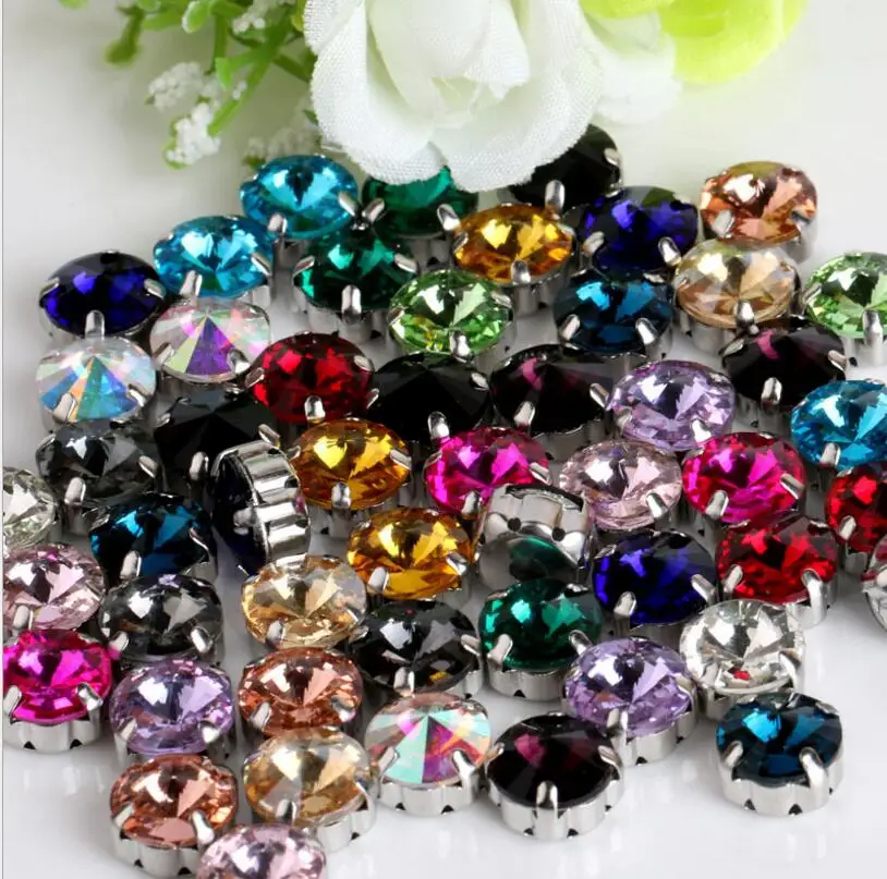 50 шт. 10 мм яркие Стразы для украшения одежды|sew-on rhinestones|crystal rhinestonecrystal rhinestone claw |