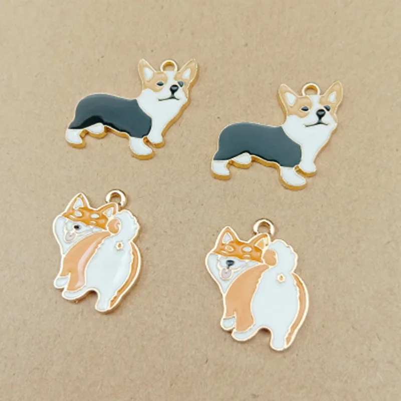 10 шт. Keji dog 22*25 мм эмалированные Подвески сплав Esmaltes капля масло DIY аксессуары