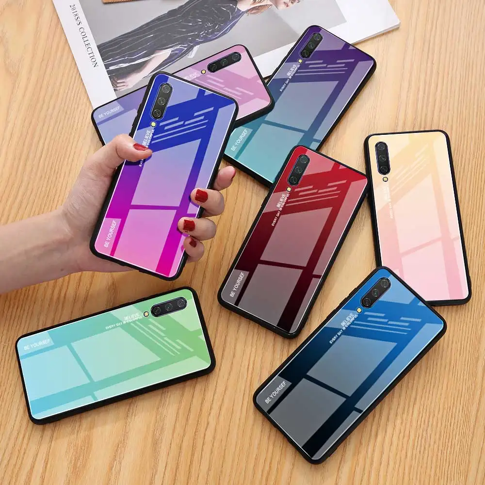 Chyi стеклянный чехол для xiaomi mi a3 cc9e a2 a1 lite, роскошный стеклянный чехол на заднюю панель с мягким краем, чехол для redmi k20pro 6a 7a