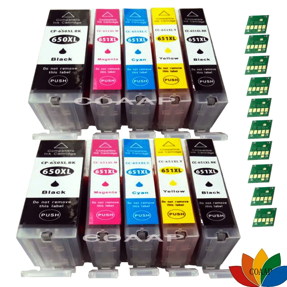 

10 Compatible PGI650 CLI651 XL Ink Cartridge For CANON Pixma MG5560 MG5660 ix6860 IP7260 MG5460 MX726 MX926 Printer
