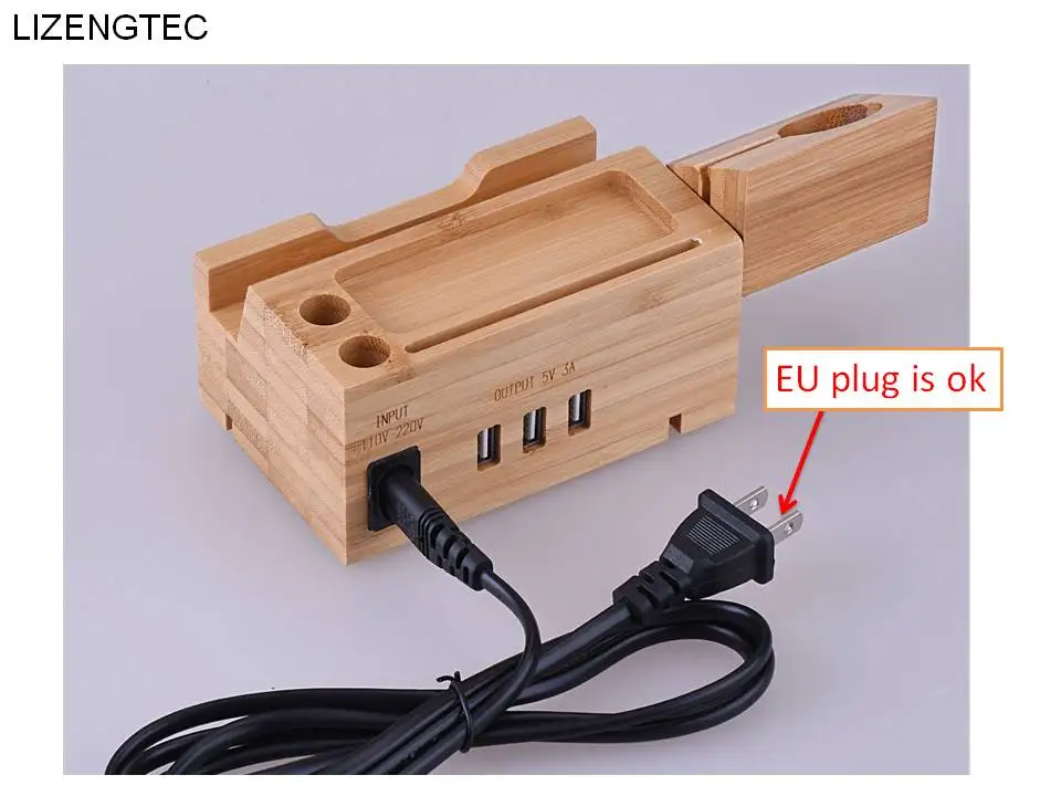 shipping lizengtec дизайн деревянная подставка подходит для мобильных и мини планшетных часов удобно с функцией зарядки