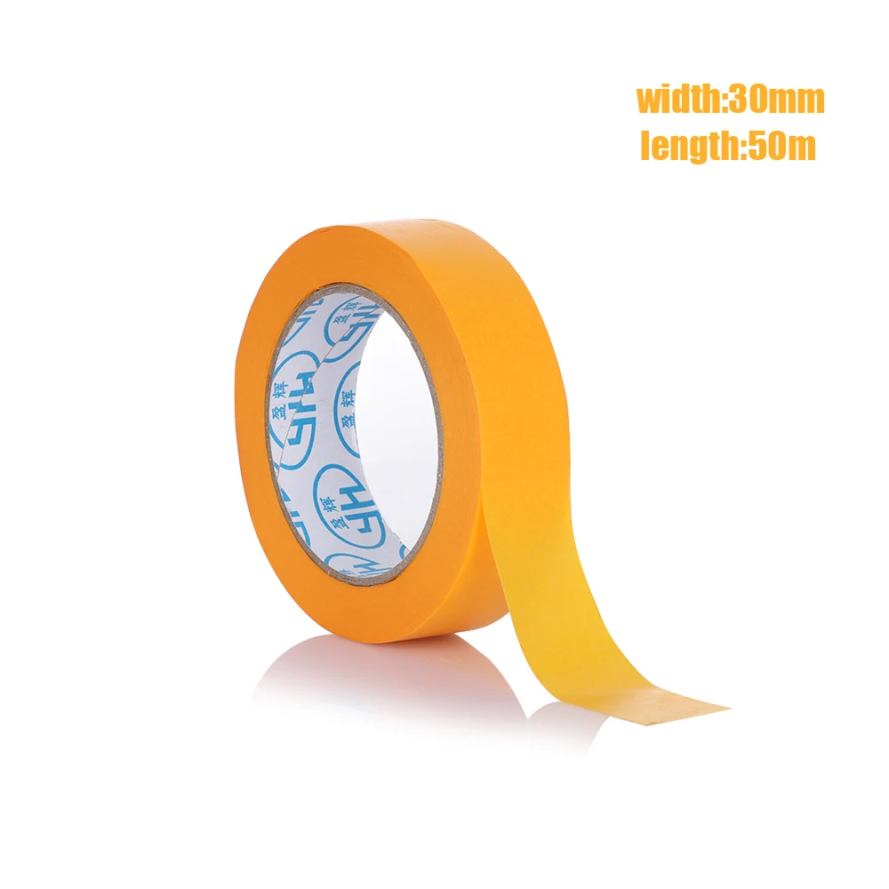 1 шт., 50 м, желтая Маскировочная лента, наклейка для автомобиля, самоклеющаяся DIY Бумага для рисования, художественный декор, универсальные Товары для офиса - Цвет: 30mmx50m