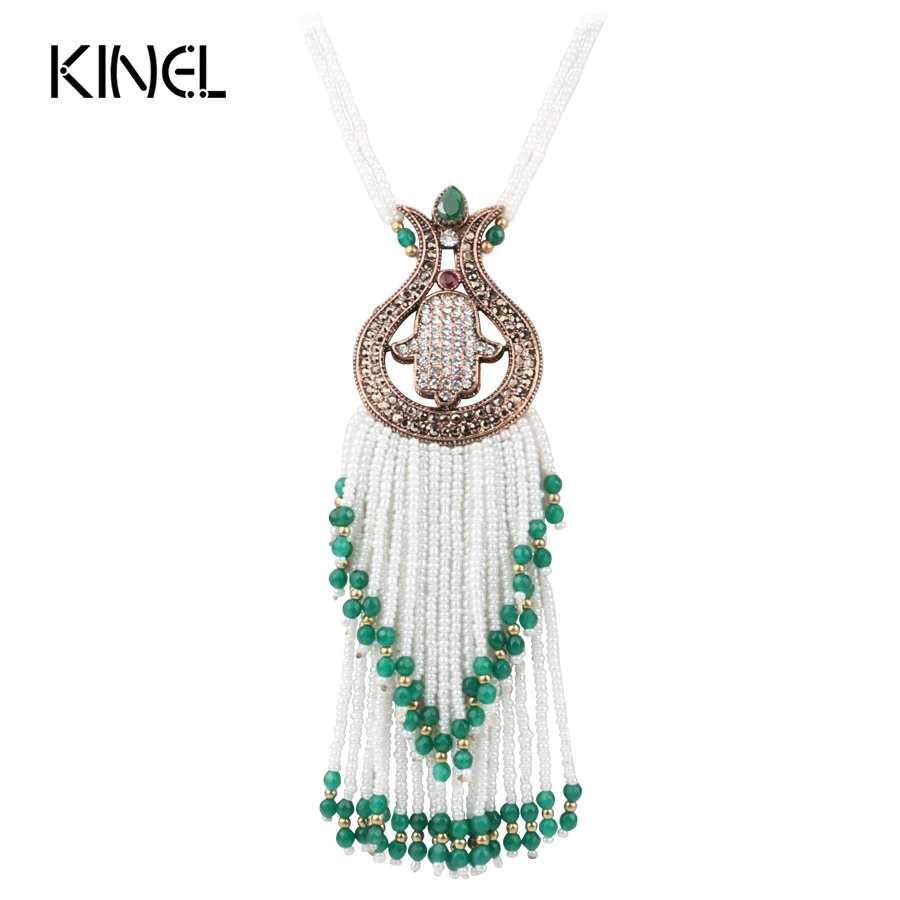 2017 ожерелья с турецкой кисточкой и кулоном для женщин античное Золотистое