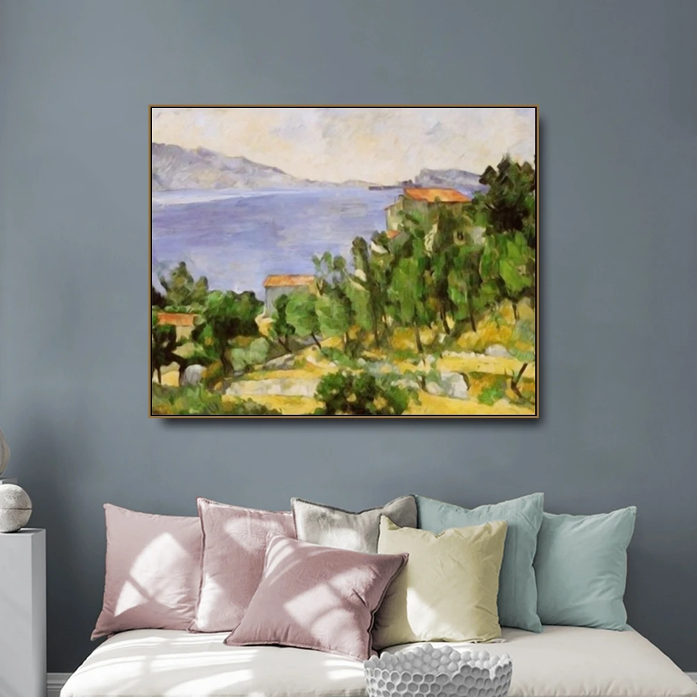 The Bay of Lɾstaque от Cezanne известная Картина на холсте каллиграфические плакаты и