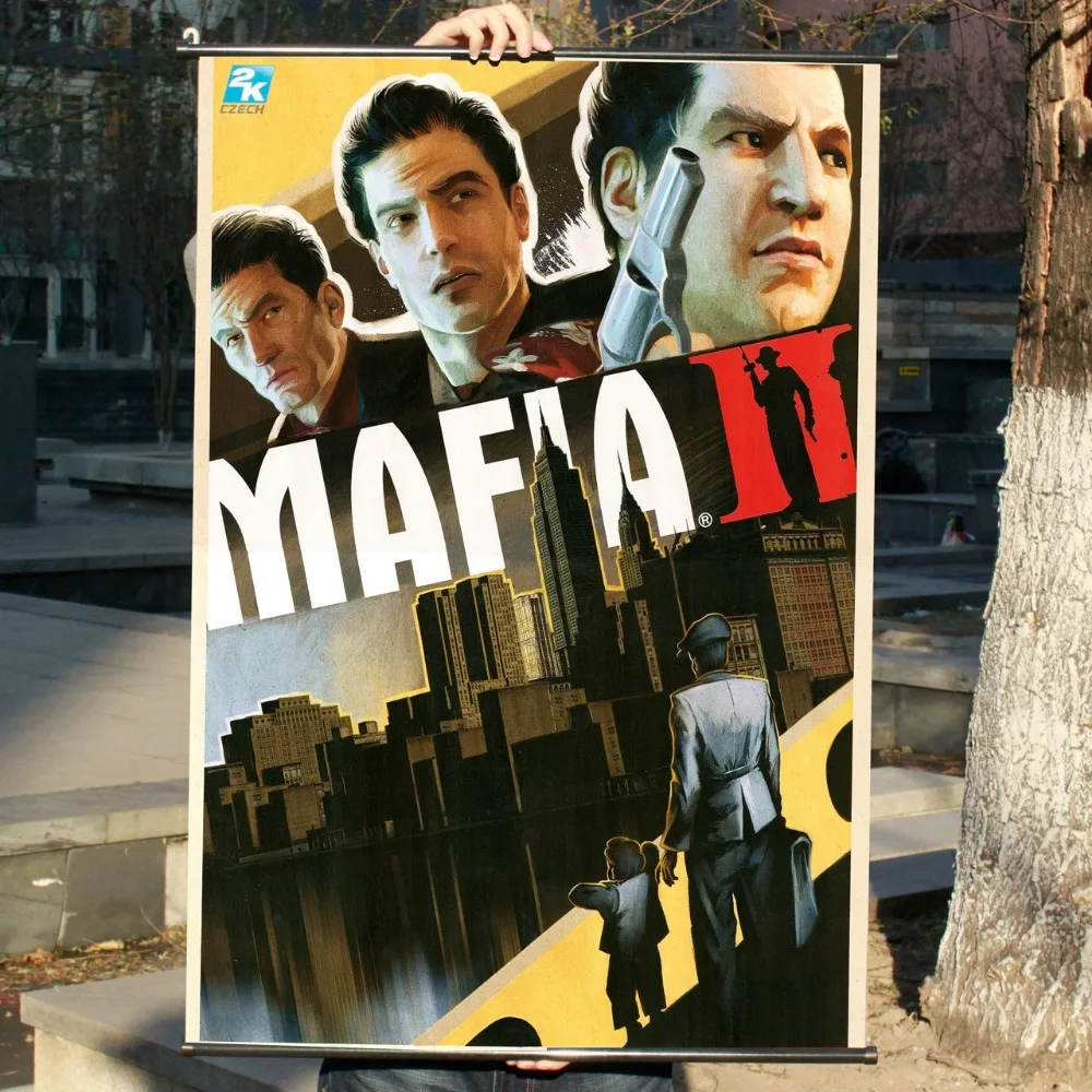 

"MAFIA2" HD Game Scrolls Movie Poster Wall Sticker Banners Hanging Waterproof Cloth Art Bedroom Living Room Decoration