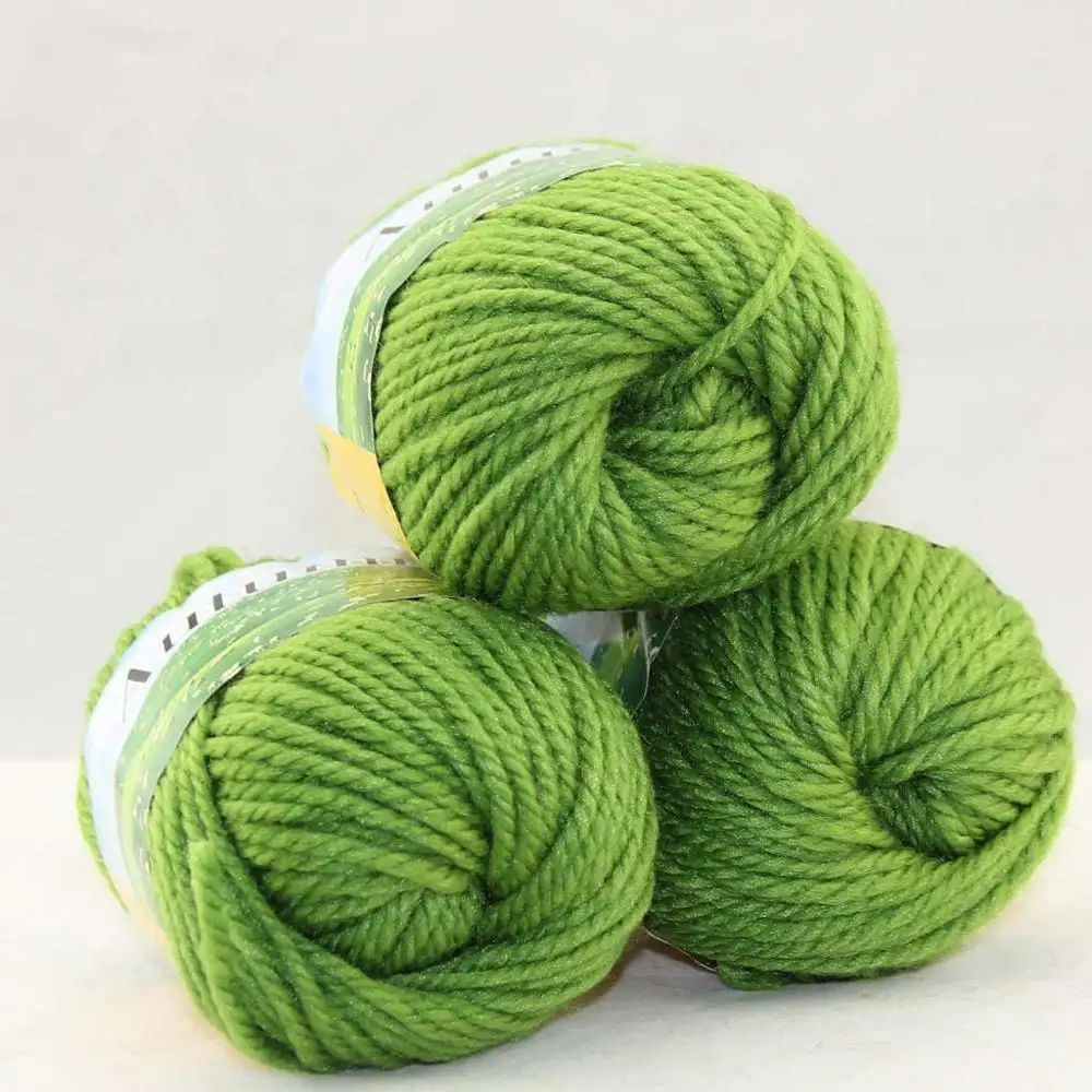 Chartreuse 220 Лот из 3 BallsX50g на не сужающемся книзу массивном ботинки ручной работы; Толстая шерстяная пряжа для вязания 248-C1 - Цвет: Chartreuse 220