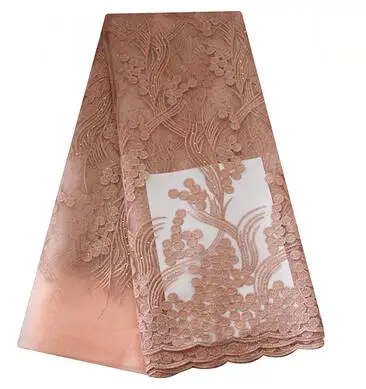 Peach lace fabric Прекрасная последняя африканская кружевная ткань Румяна Розовый персик вышивка кружевная ткань свадебная французская Сетка кружевная ткань - Цвет: Peach lace fabric