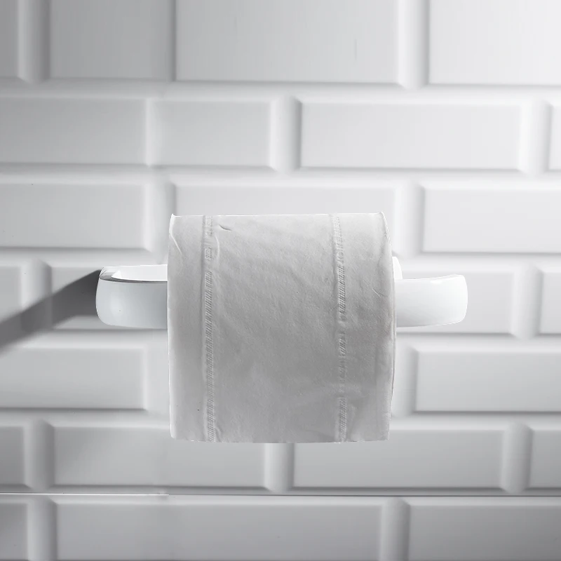 paper holder only Серия FZ белая краска толще аксессуары для ванной комнаты Полка для полотенец Держатель для полотенец держатель для бумаги ткань крюк держатель чашки для зубной щетки 414 Вт - Цвет: paper holder only