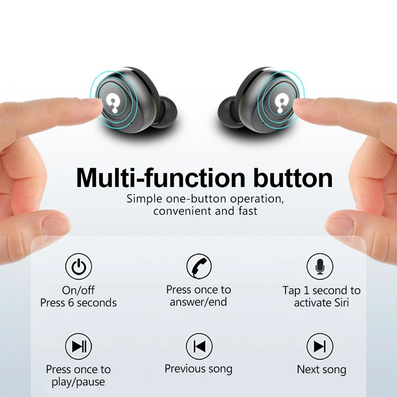 A5 Bluetooth 5 0 настоящие беспроводные наушники Hi Fi стерео мини Спортивные