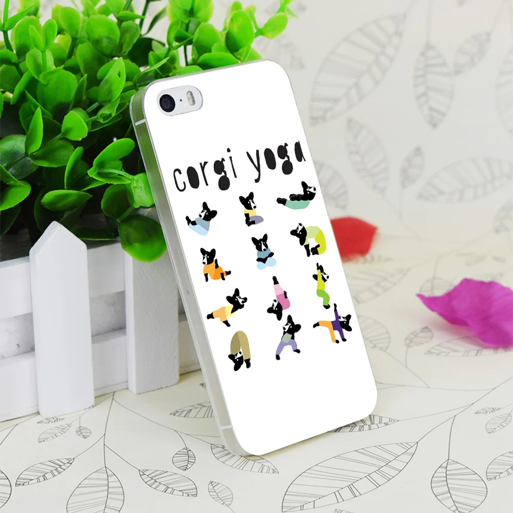 C3271 Corgi Yoga Print Transparent Hard Thin Case Skin Cover For Apple IPhone 4 4S 4G 5 5G 5S SE 5C 6 6S Plus |
