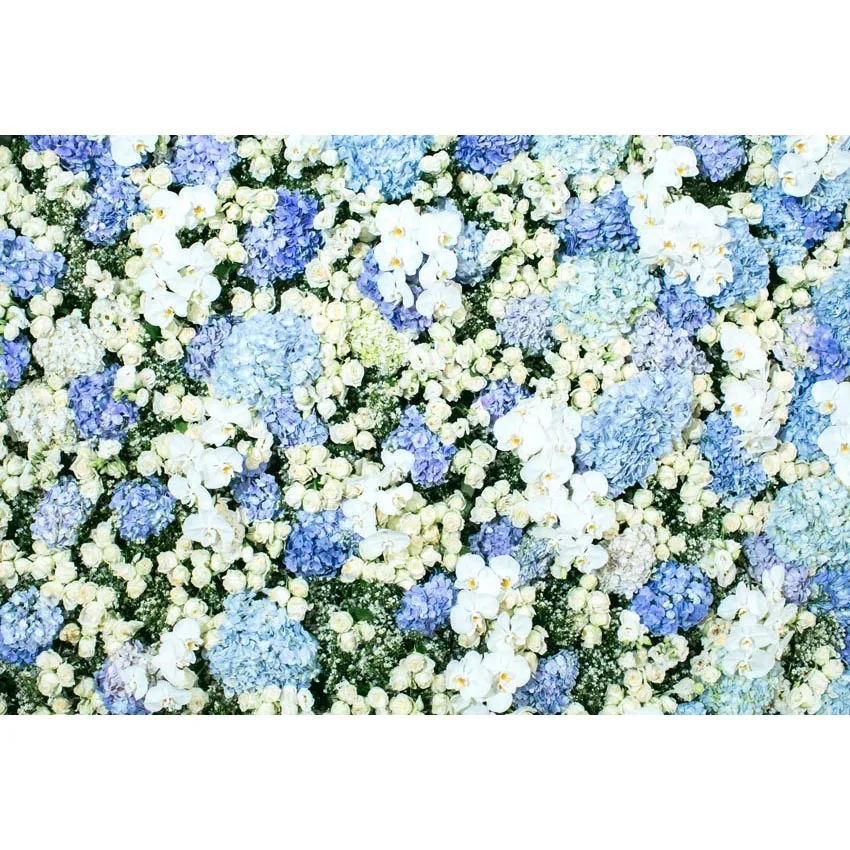 

Vinyl Blue white Flower Photo Shoot Backdrops Married Wedding Background for Photography Studio Computer printed Custom G-607