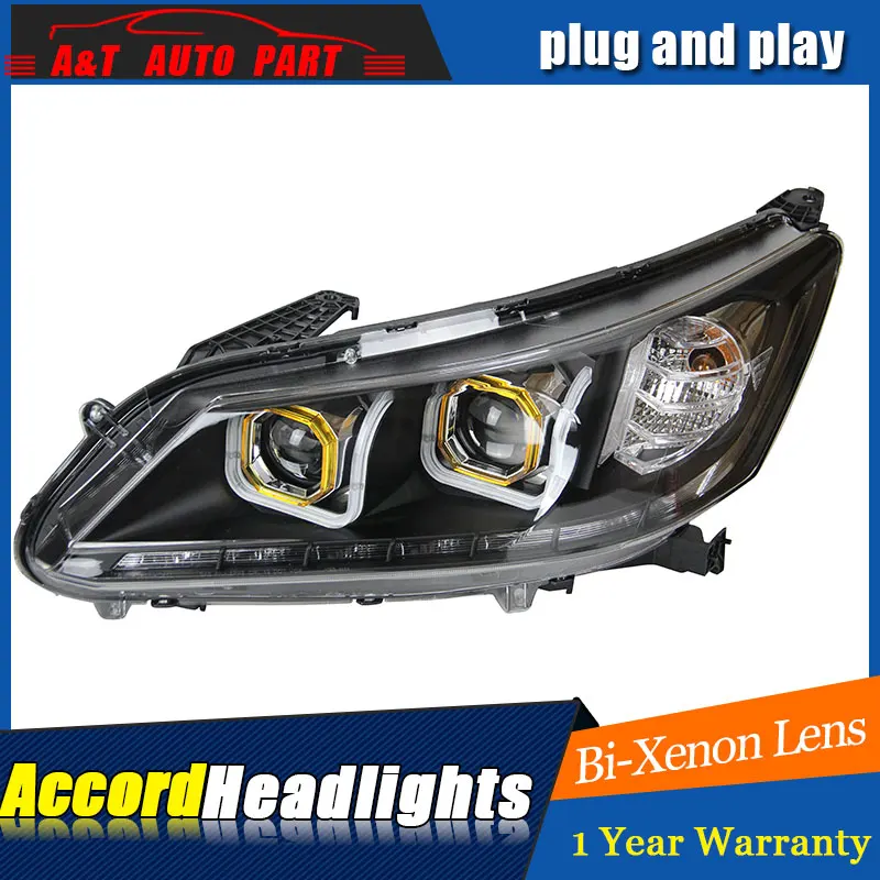 Автомобильный Стайлинг для Honda Accord 9 головной светильник s 13-15 светодиодный Angel eye